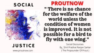 Social Justice: Girls Proutists (GP) Banner, by UPIF India